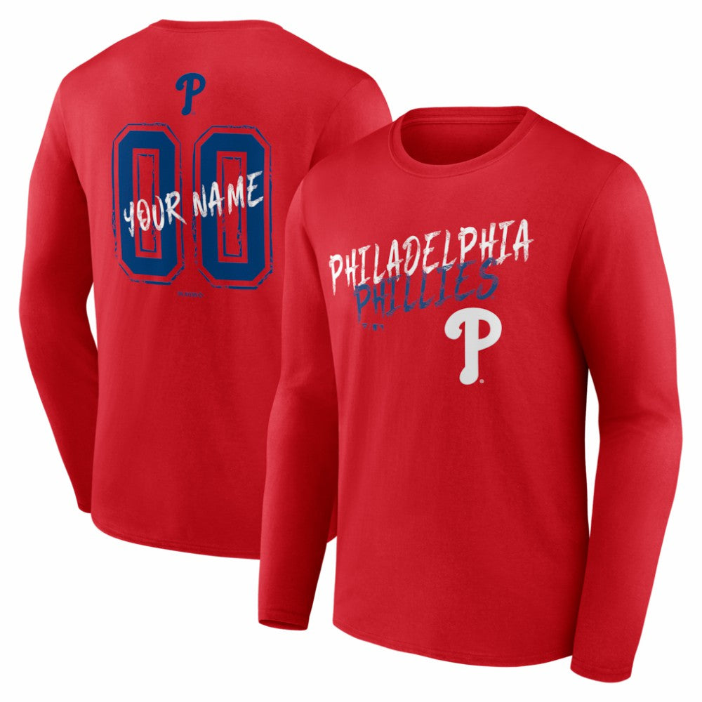 Philadelphia Phillies  Hustle Personalized Name & Number Long Sleeve T-Shirt discount