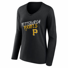 Pittsburgh Pirates Women's Hustle Personalized Name & Number Long Sleeve V-Neck T-Shirt for sale