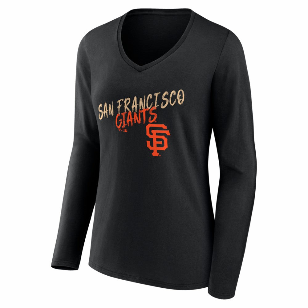 San Francisco Giants Women's Hustle Personalized Name & Number Long Sleeve V-Neck T-Shirt discount
