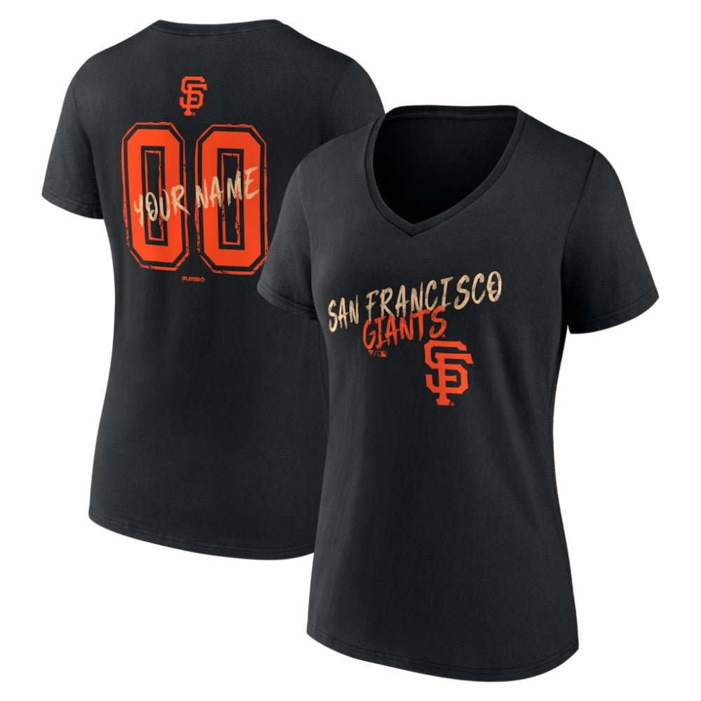 San Francisco Giants Women's Hustle Personalized Name & Number V-Neck T-Shirt Clearance