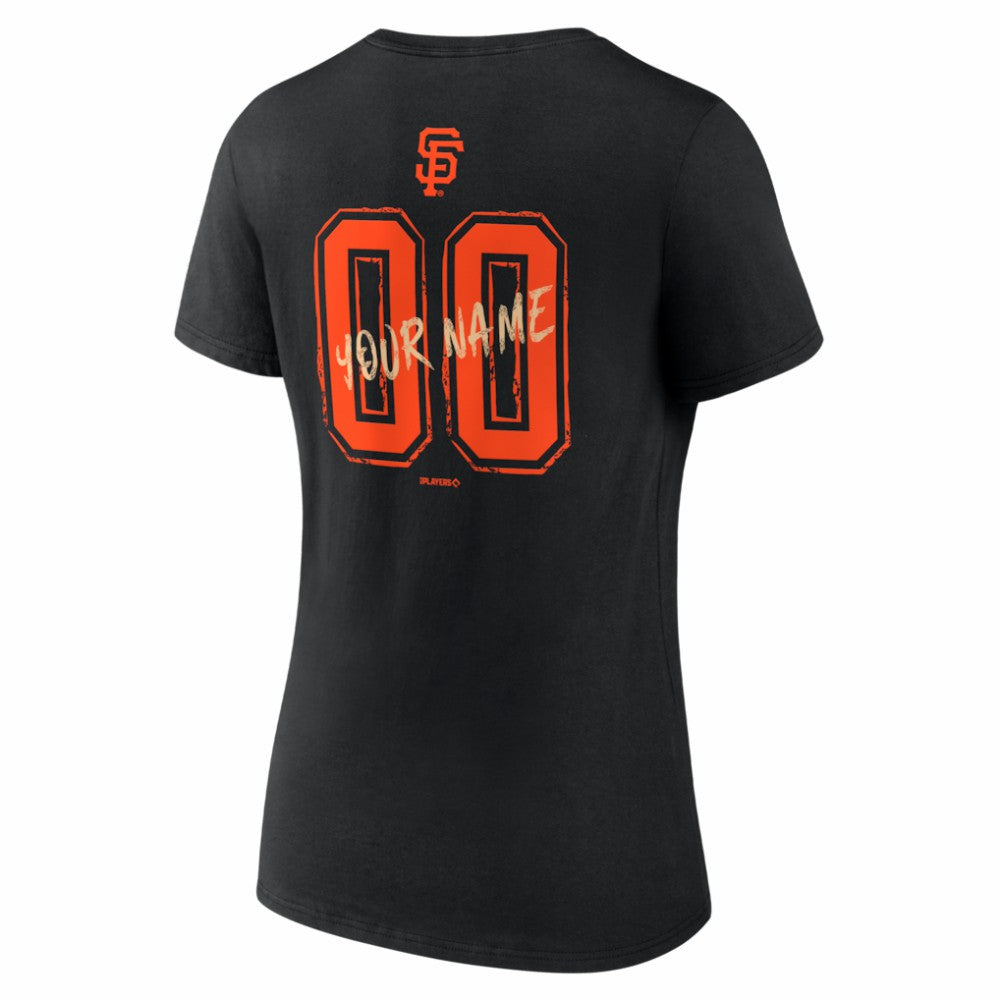 San Francisco Giants Women's Hustle Personalized Name & Number V-Neck T-Shirt Clearance