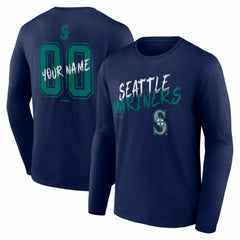 Seattle Mariners  Hustle Personalized Name & Number Long Sleeve T-Shirt discount