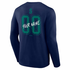 Seattle Mariners  Hustle Personalized Name & Number Long Sleeve T-Shirt discount
