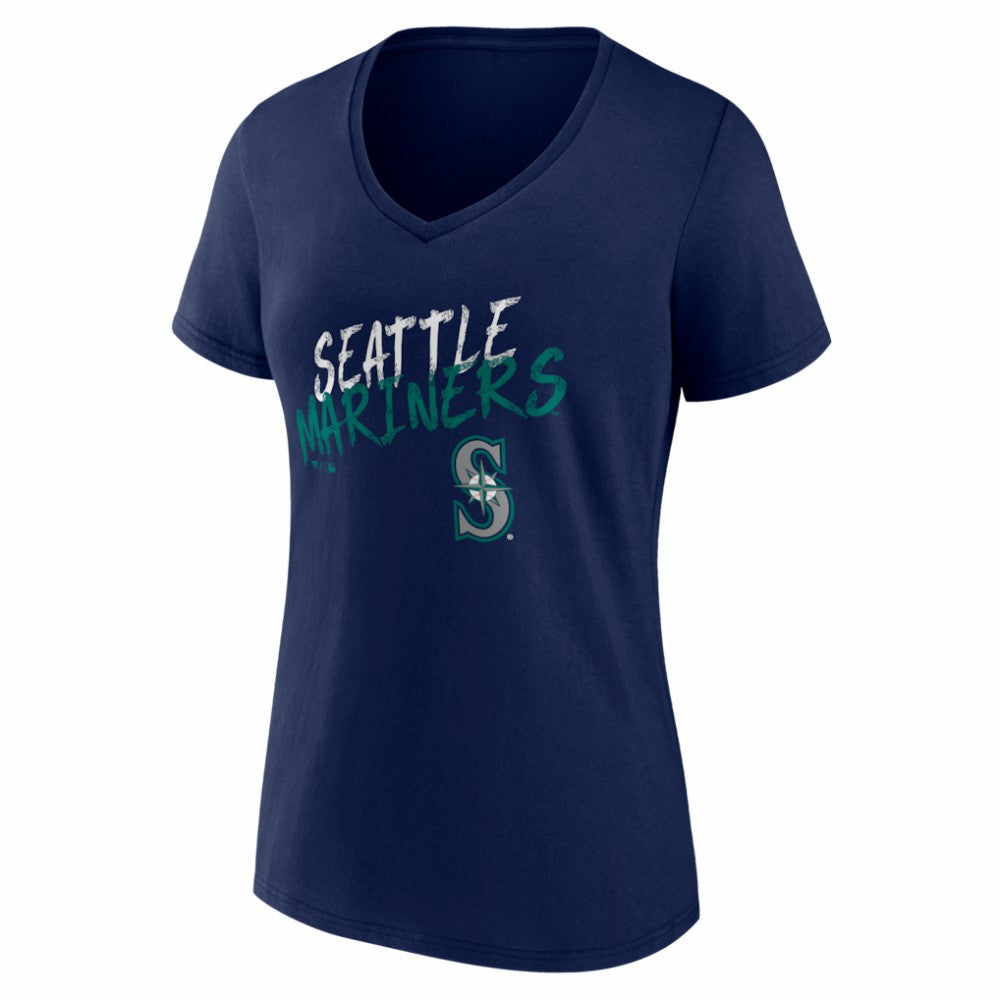 Seattle Mariners Women's Hustle Personalized Name & Number V-Neck T-Shirt Clearance