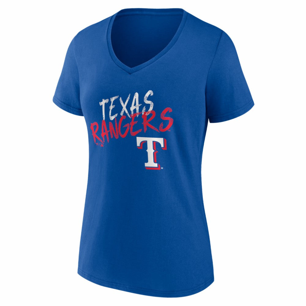 Texas Rangers Women's Hustle Personalized Name & Number V-Neck T-Shirt Clearance
