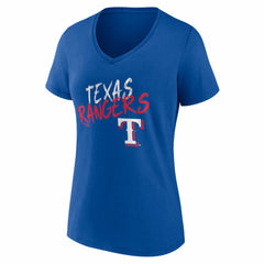 Texas Rangers Women's Hustle Personalized Name & Number V-Neck T-Shirt Clearance