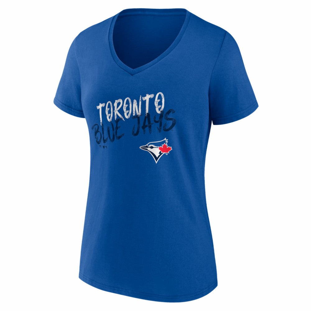 Toronto Blue Jays Women's Hustle Personalized Name & Number V-Neck T-Shirt Clearance