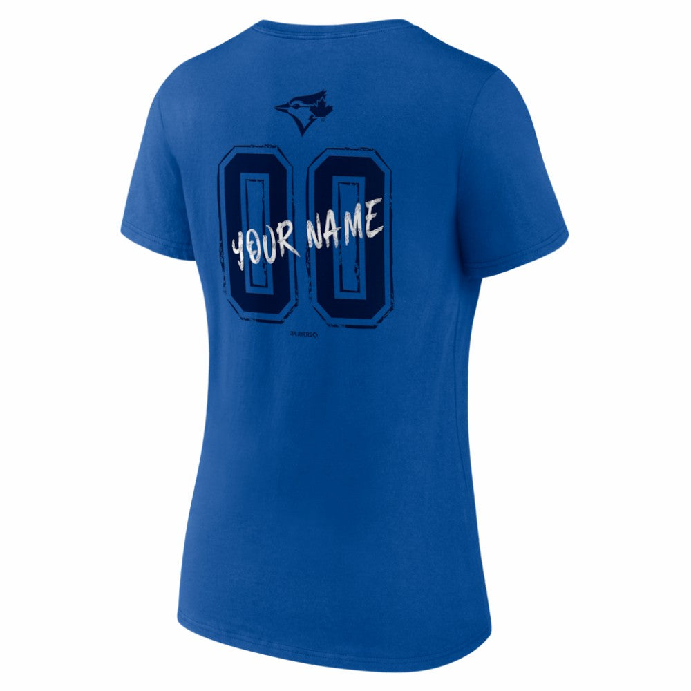 Toronto Blue Jays Women's Hustle Personalized Name & Number V-Neck T-Shirt Clearance