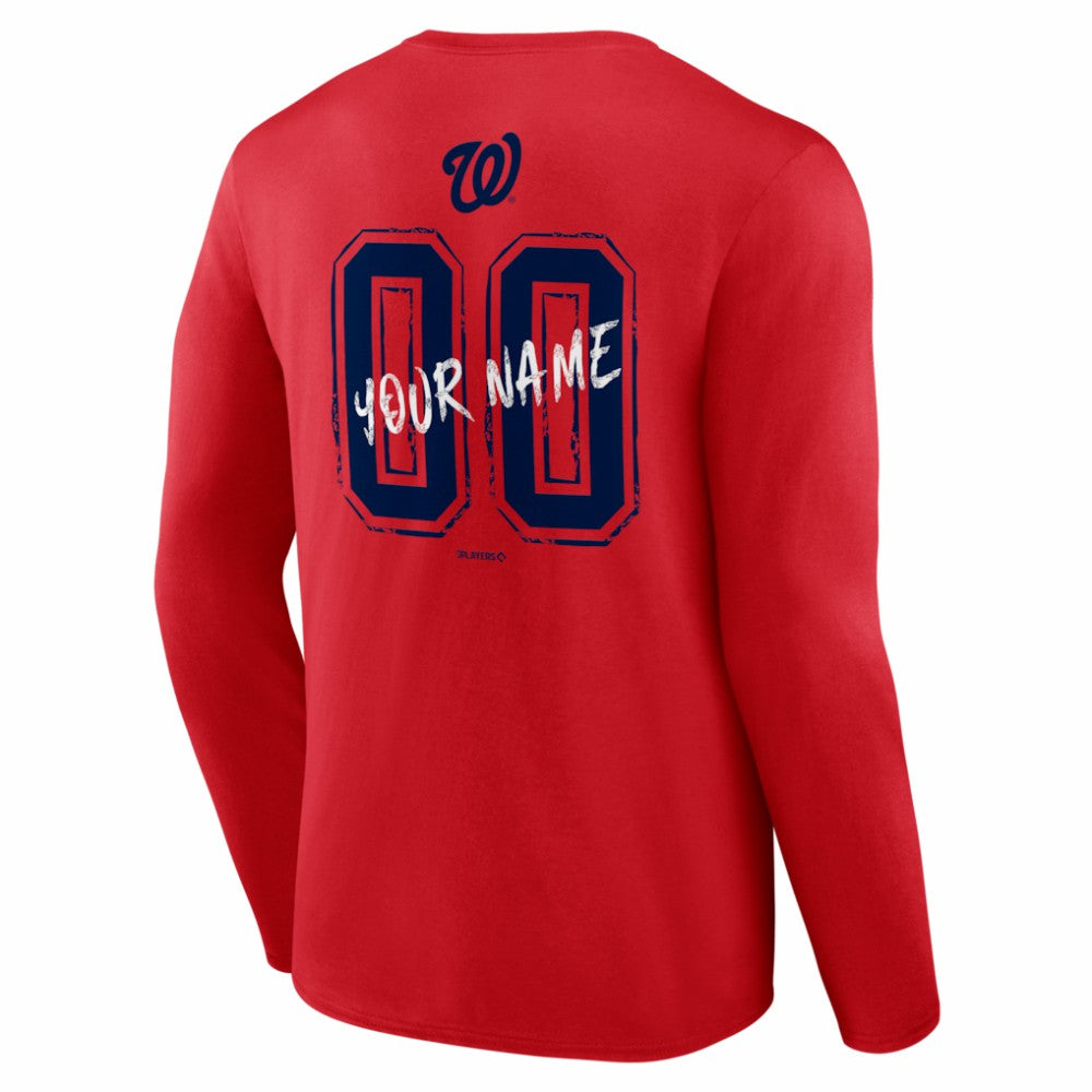 Washington Nationals  Hustle Personalized Name & Number Long Sleeve T-Shirt On Sale