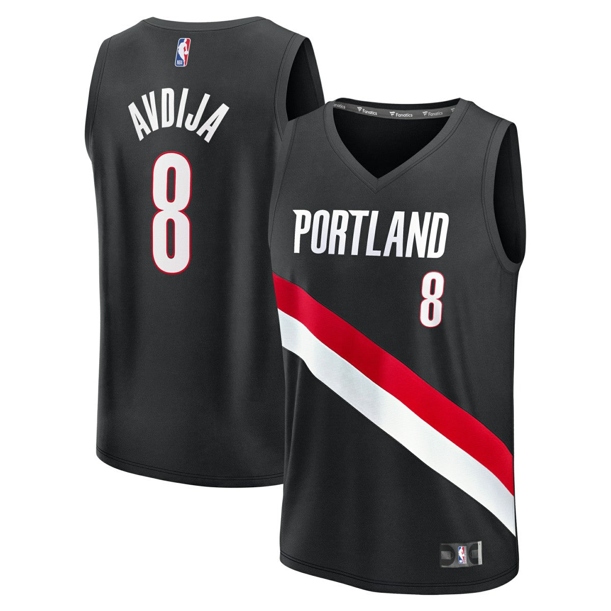 Fanatics - Deni Avdija Portland Trail Blazers Fast Break Replica Jersey - Icon Edition - Black
