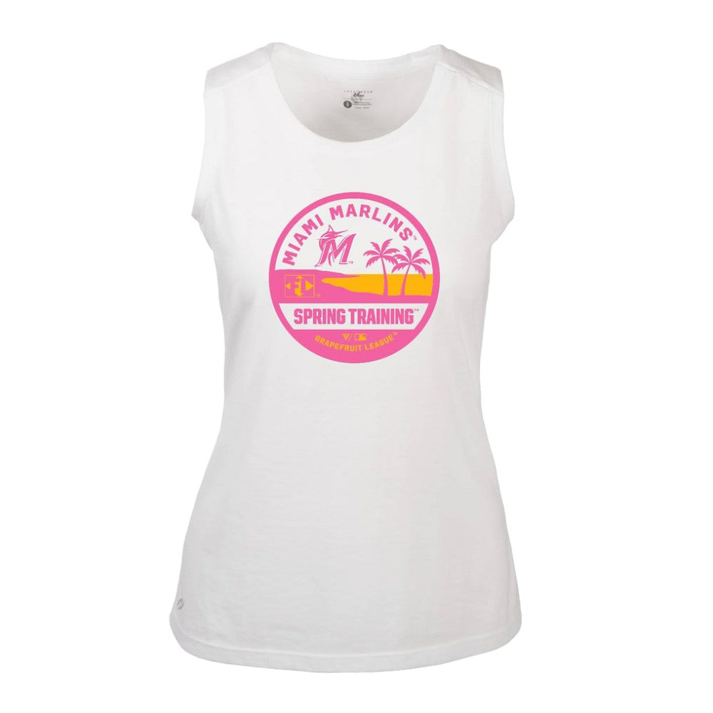Miami Marlins Levelwear Women's Macy Spring Training Badge Bold Tank Top Clearance