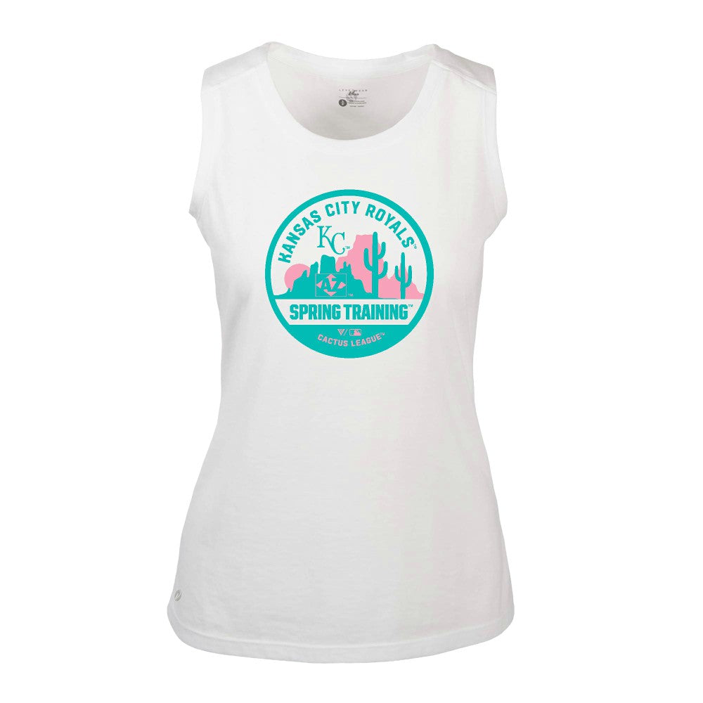 Kansas City Royals Levelwear Women's Macy Spring Training Badge Bold Tank Top On Sale