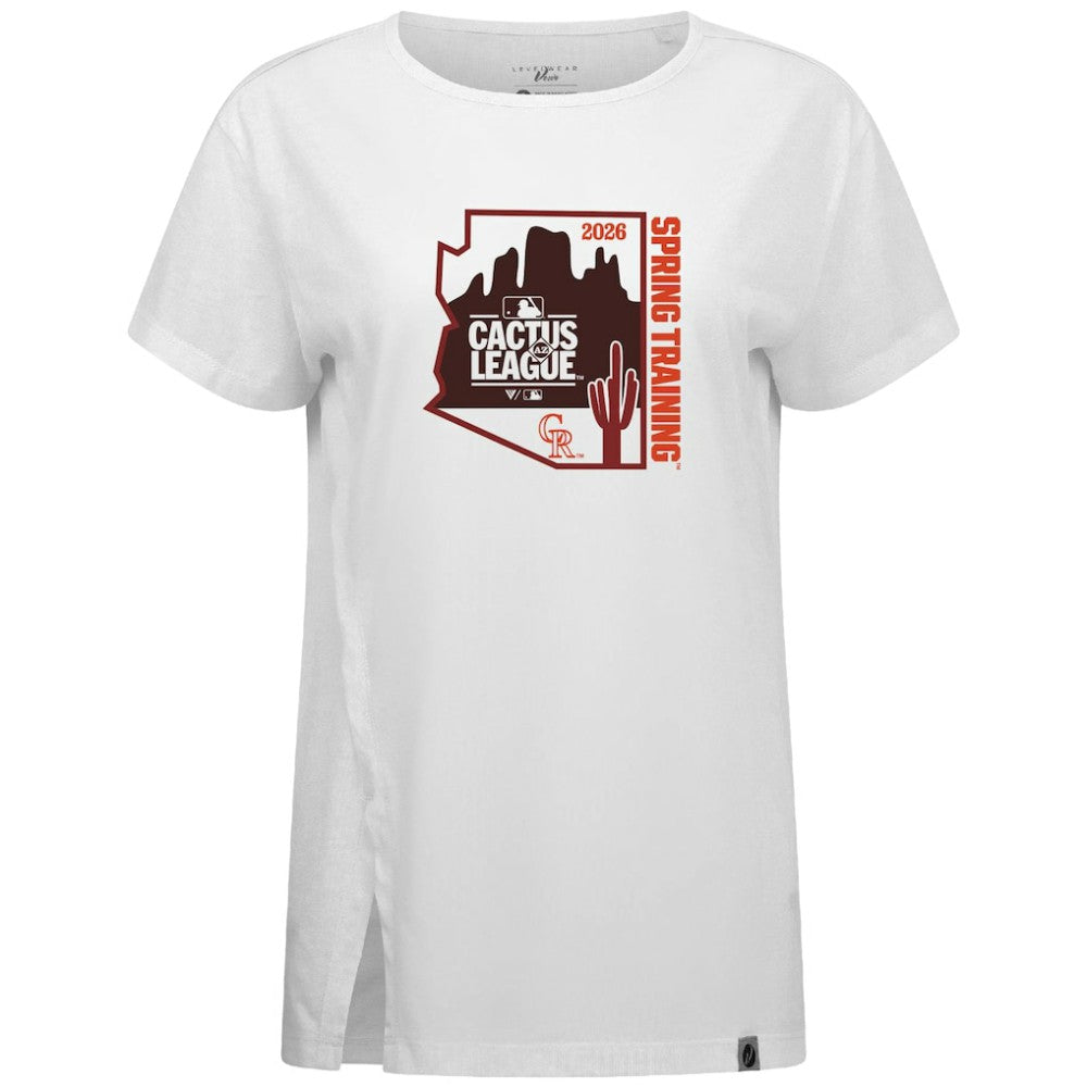 Colorado Rockies Levelwear Women's 2026 Spring Training Influx Ball Bold T-Shirt Online