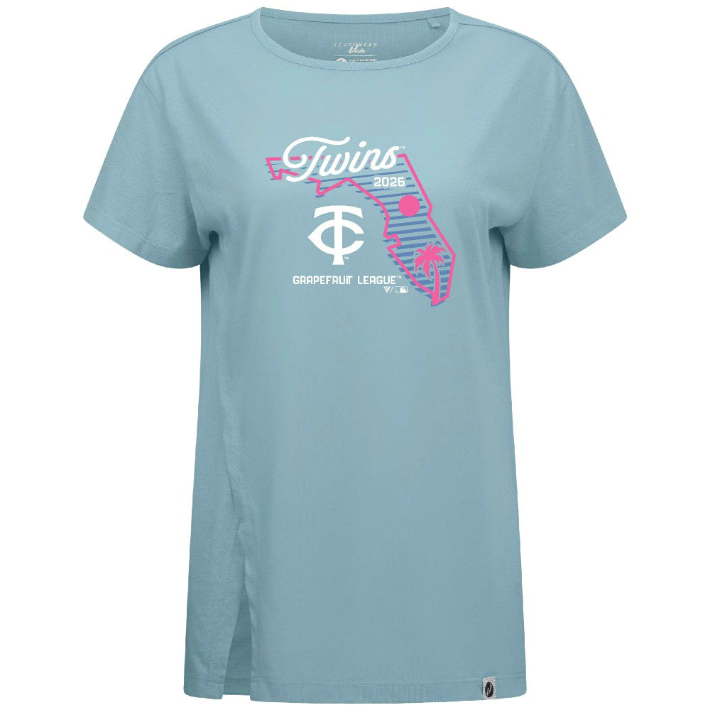 Minnesota Twins Levelwear Women's Influx Spring Training Sunrise Bold T-Shirt On Sale