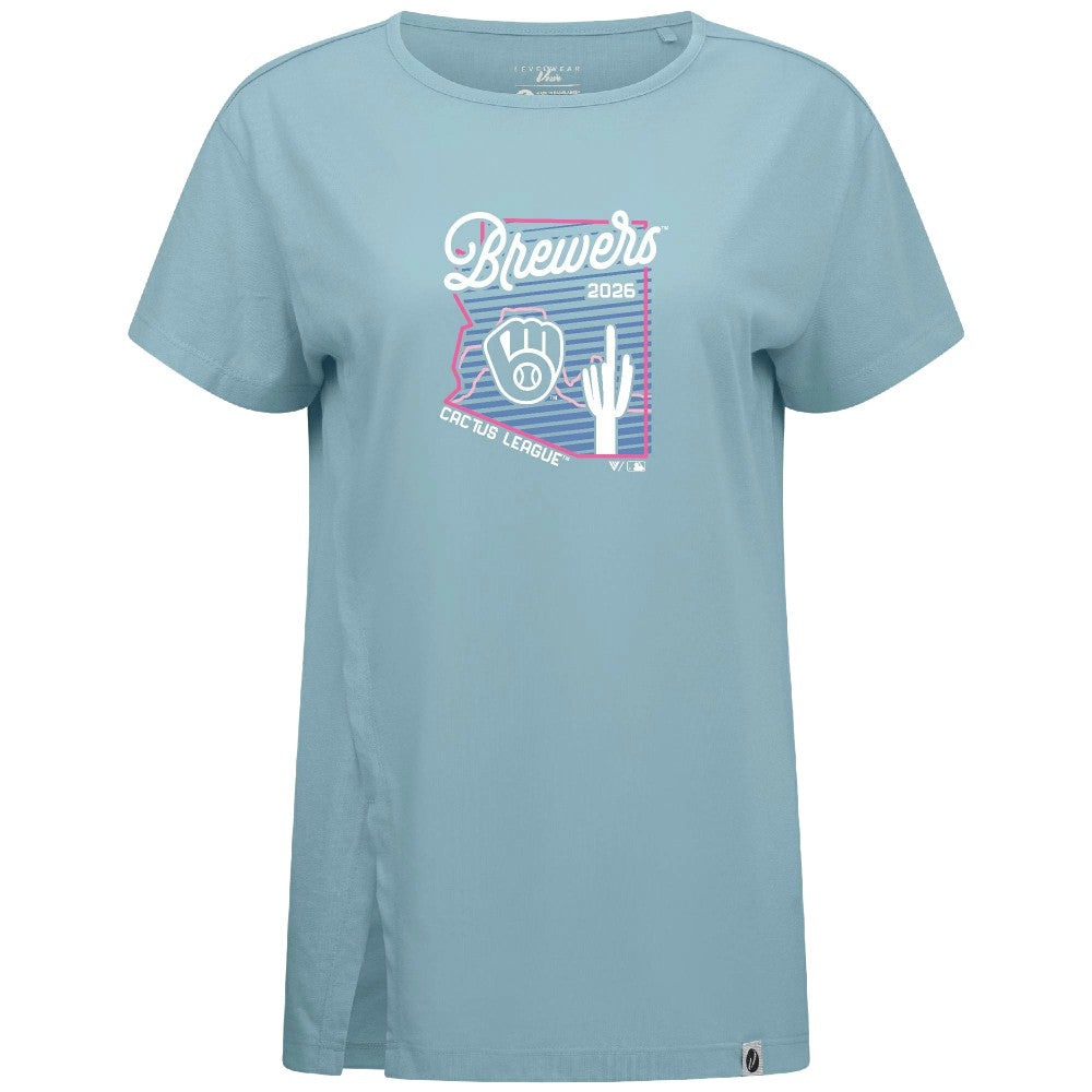 Milwaukee Brewers Levelwear Women's Influx Spring Training Sunrise Bold T-Shirt Near Me