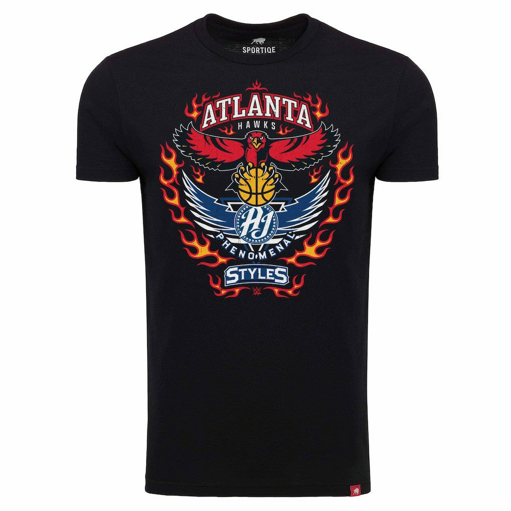 NBA - AJ Styles Sportiqe Atlanta Hawks Tri-Blend T-Shirt - Black