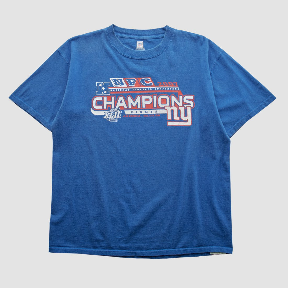 Super Bowl XLII NFL 2007 T-shirt Blue Vintage - Fanatics