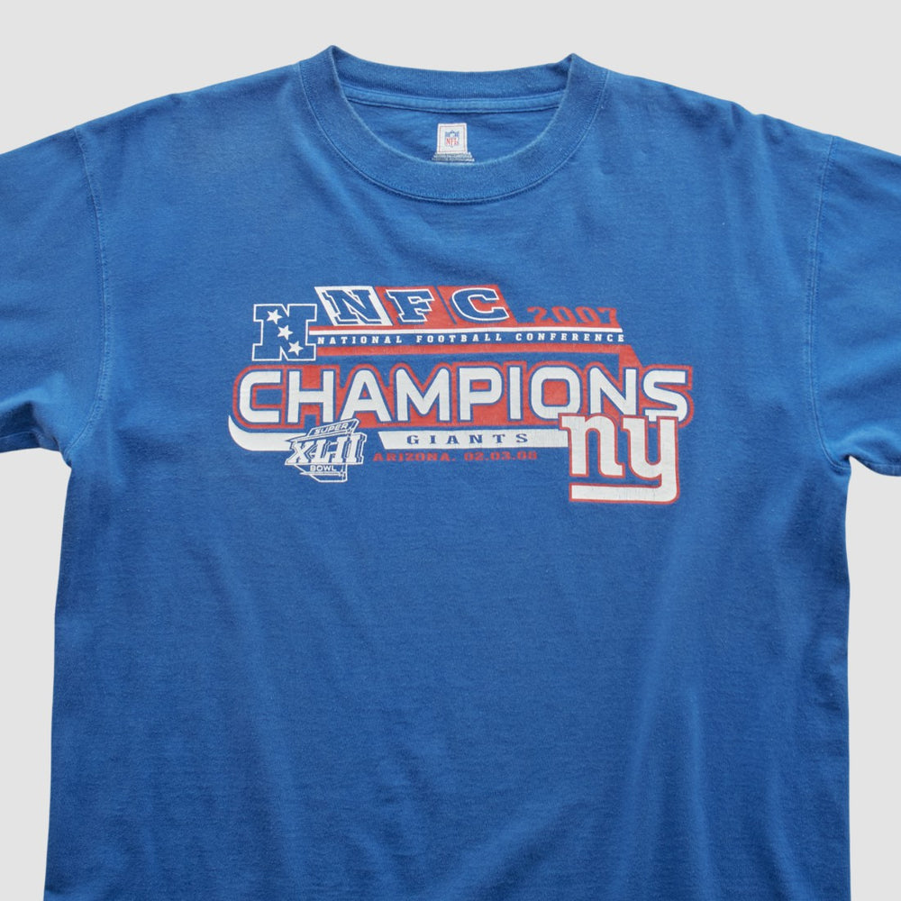 Super Bowl XLII NFL 2007 T-shirt Blue Vintage - Fanatics