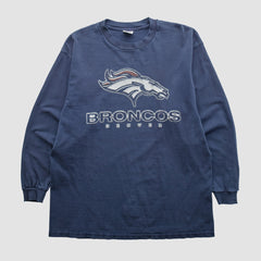 Denver Broncos Delta 2000s Long Sleeve T-shirt Navy Vintage - Fanatics