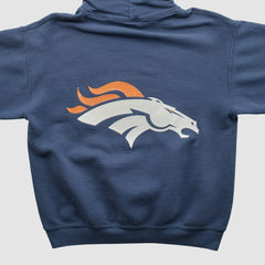 Denver Broncos 2000s Hooded Pullover Sweatshirt Navy Vintage - Fanatics