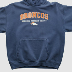 Denver Broncos 2000s Hooded Pullover Sweatshirt Navy Vintage - Fanatics