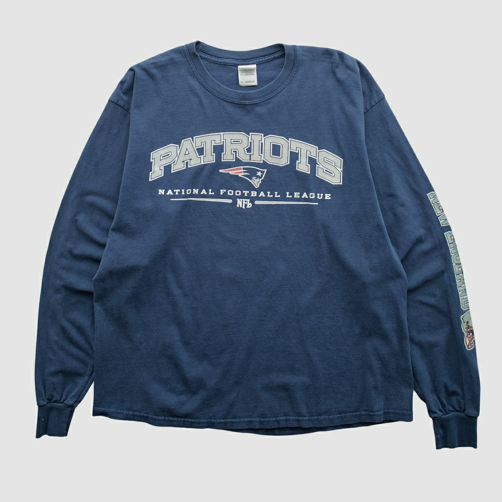 New England Patriots Gildan 2000s Long Sleeve T-shirt Navy Vintage - Fanatics