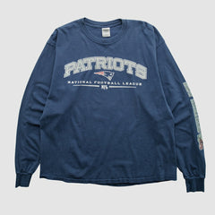 New England Patriots Gildan 2000s Long Sleeve T-shirt Navy Vintage - Fanatics
