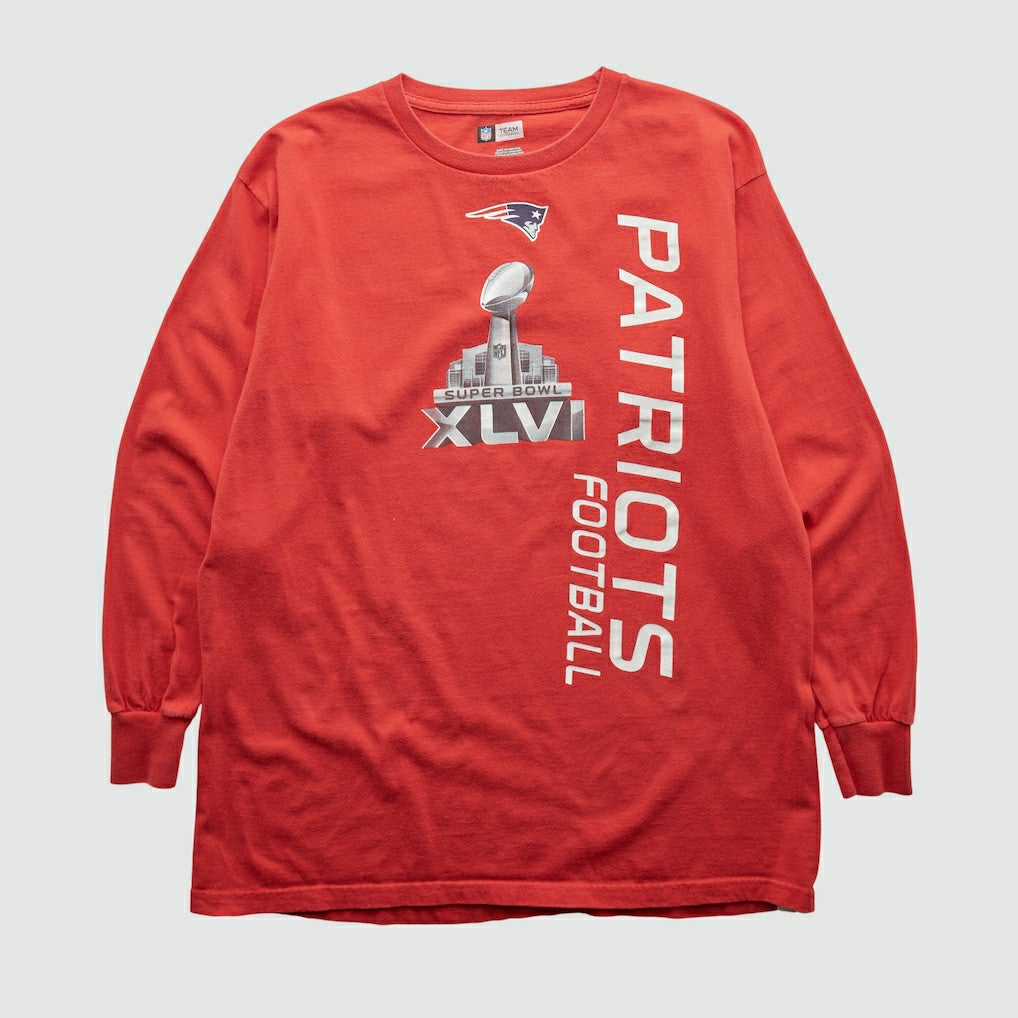 New England Patriots NFL 2012 Long Sleeve T-shirt Red Vintage - Fanatics