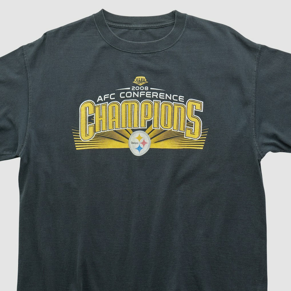 Pittsburgh Steelers 2008 T-shirt Black Vintage - Fanatics