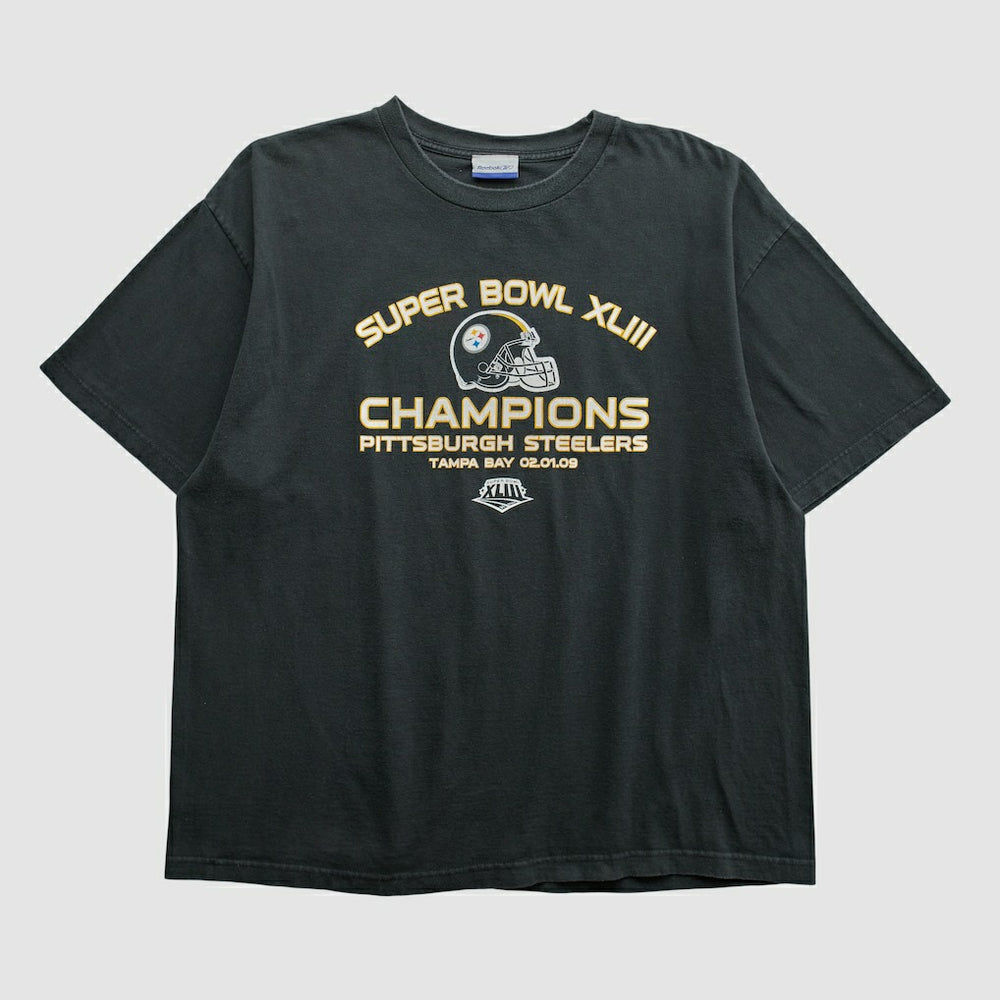 Super Bowl XLIII Reebok 2009 T-shirt Black Vintage - Fanatics