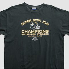 Super Bowl XLIII Reebok 2009 T-shirt Black Vintage - Fanatics