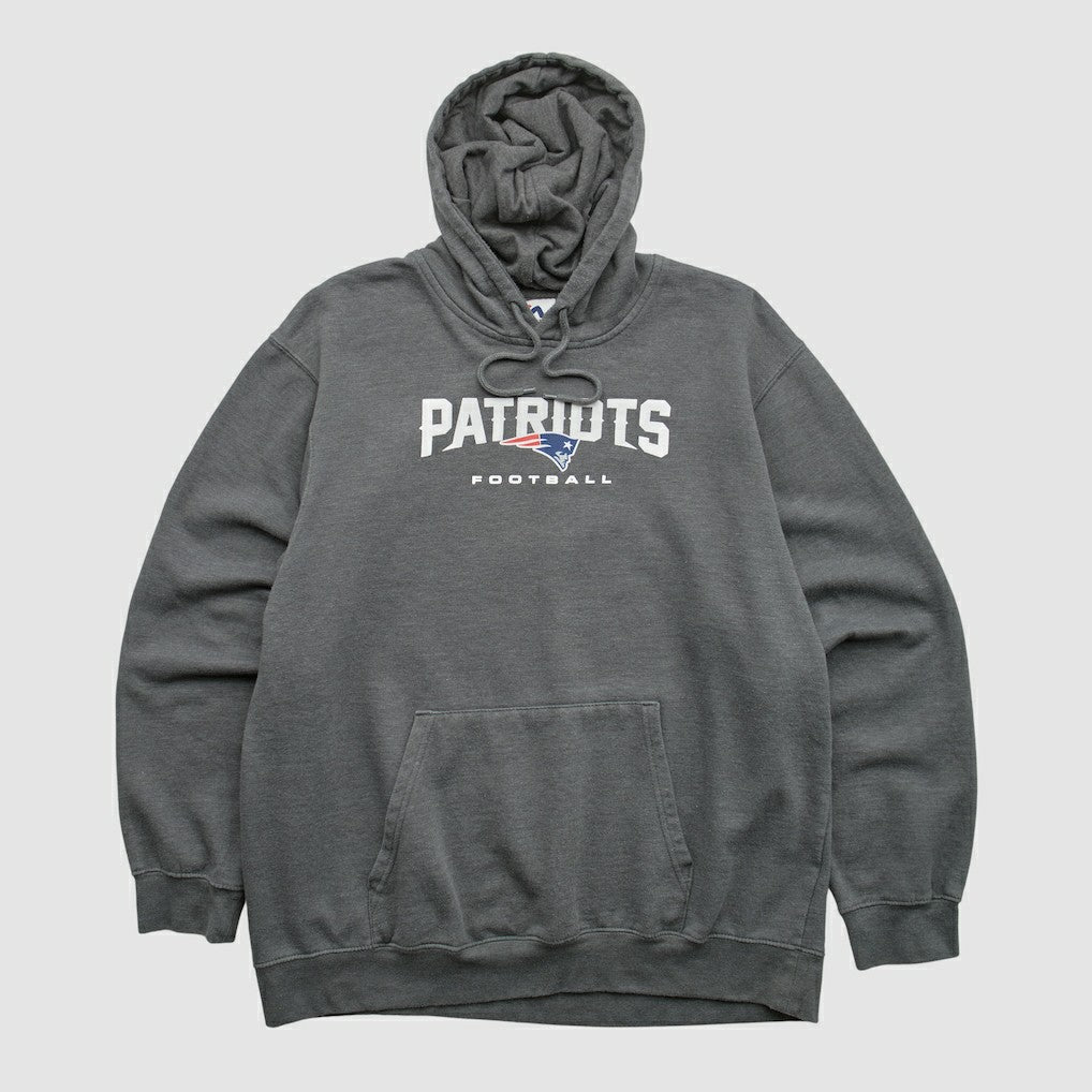 New England Patriots Majestic 2010s Hooded Pullover Sweatshirt Charcoal Vintage - Fanatics