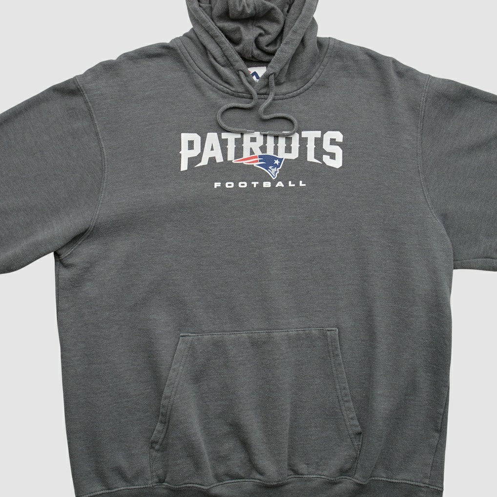 New England Patriots Majestic 2010s Hooded Pullover Sweatshirt Charcoal Vintage - Fanatics