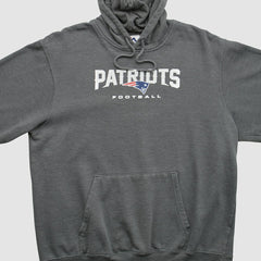 New England Patriots Majestic 2010s Hooded Pullover Sweatshirt Charcoal Vintage - Fanatics