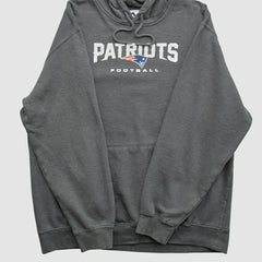New England Patriots Majestic 2010s Hooded Pullover Sweatshirt Charcoal Vintage - Fanatics