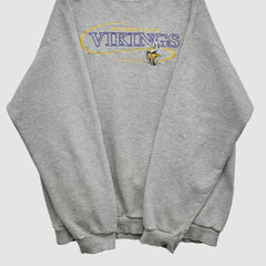 Minnesota Vikings 90s Pullover Sweatshirt Heather Gray Vintage - Fanatics