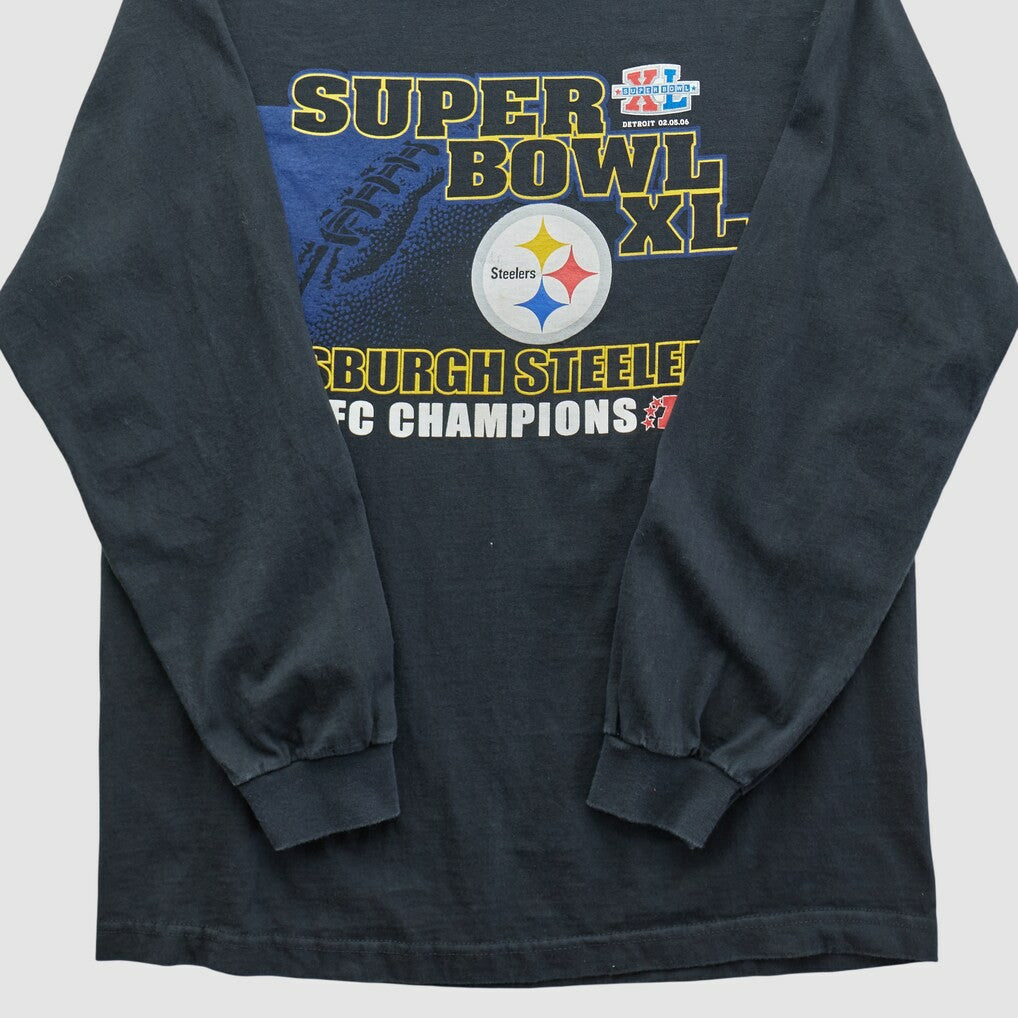 Super Bowl XL Alstyle 2006 Long Sleeve T-shirt Black Vintage - Fanatics