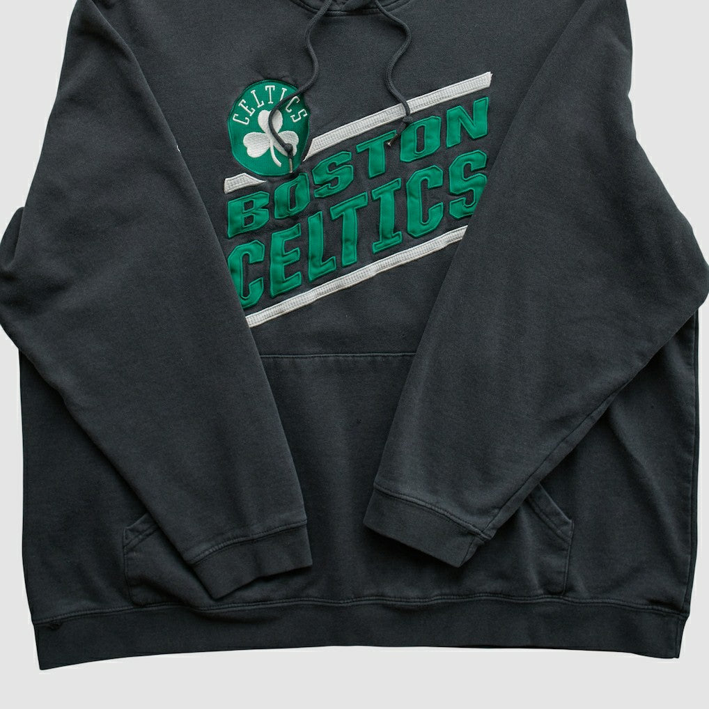 Adidas - Boston Celtics 2010s Hooded Pullover Sweatshirt - Black Vintage