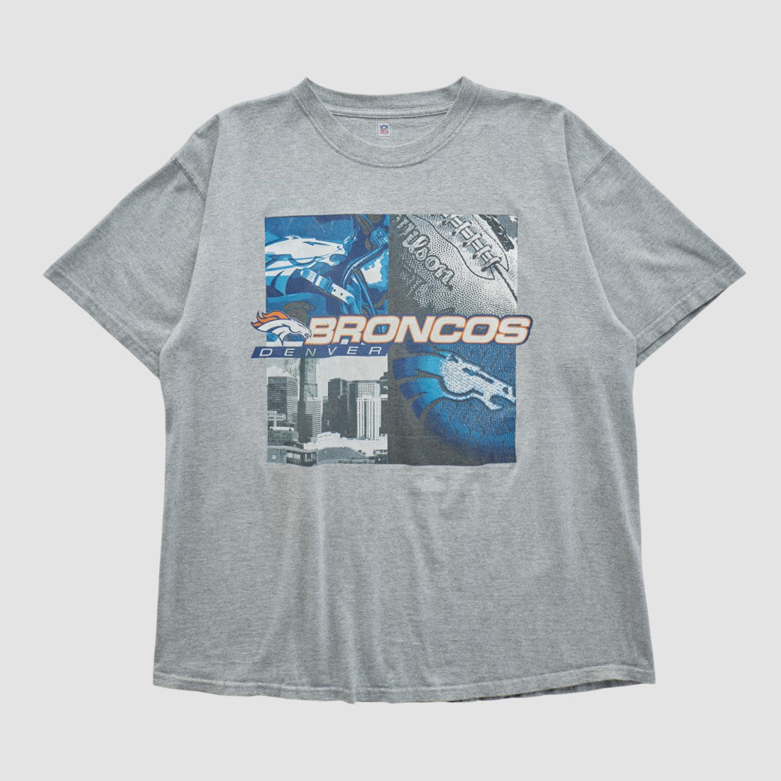 Denver Broncos NFL 2000s T-shirt Heather Gray Vintage - Fanatics