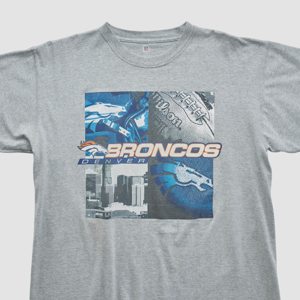 Denver Broncos NFL 2000s T-shirt Heather Gray Vintage - Fanatics