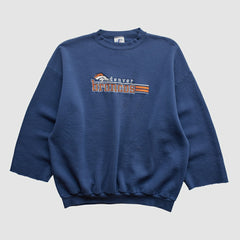 Denver Broncos Logo Athletic 90s Pullover Sweatshirt Navy Vintage - Fanatics
