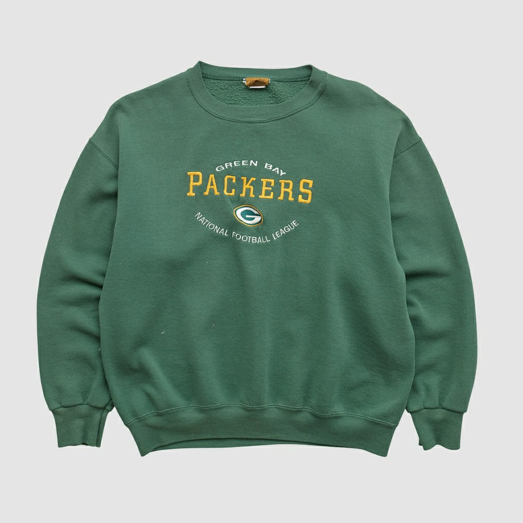 Green Bay Packers Nutmeg 90s Pullover Sweatshirt Green Vintage - Fanatics