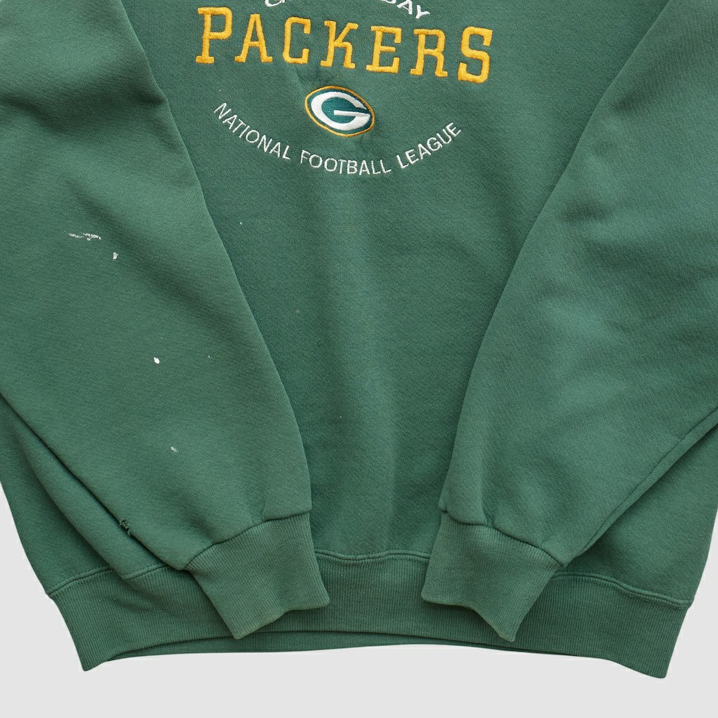 Green Bay Packers Nutmeg 90s Pullover Sweatshirt Green Vintage - Fanatics