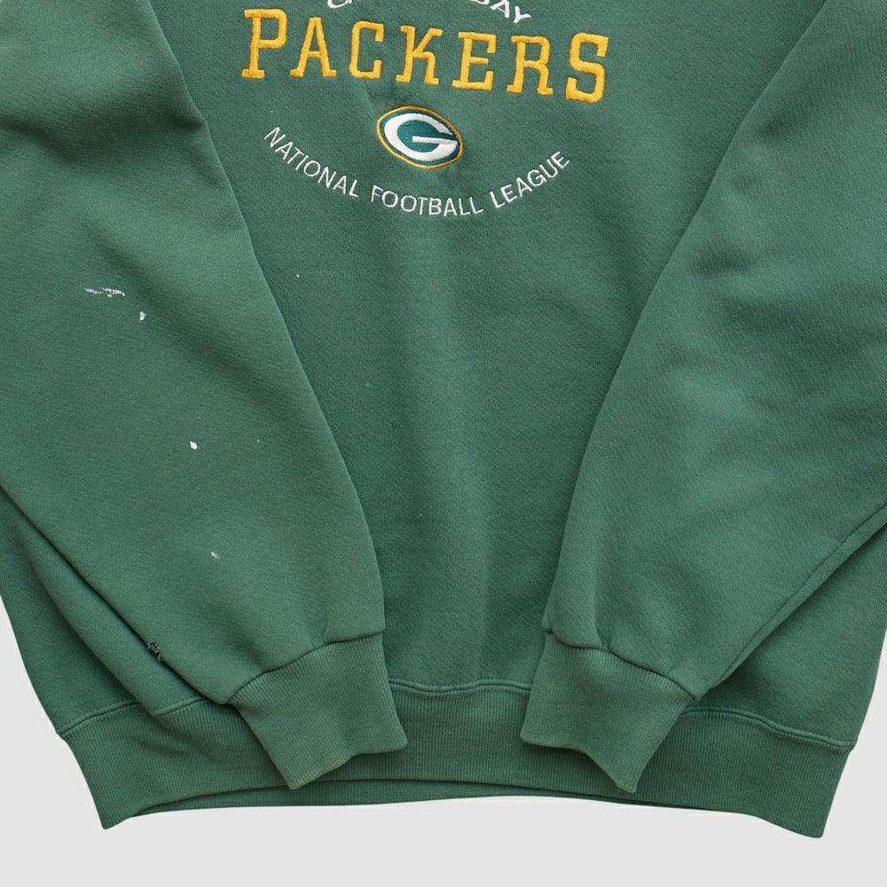 Green Bay Packers Nutmeg 90s Pullover Sweatshirt Green Vintage - Fanatics