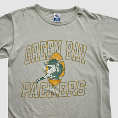Green Bay Packers Champion 90s T-shirt Heather Gray Vintage - Fanatics