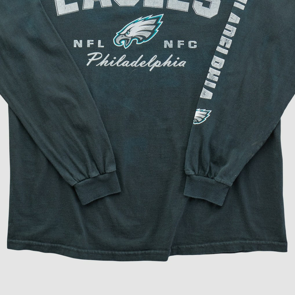 Philadelphia Eagles NFL 2000s Long Sleeve T-shirt Charcoal Vintage - Fanatics