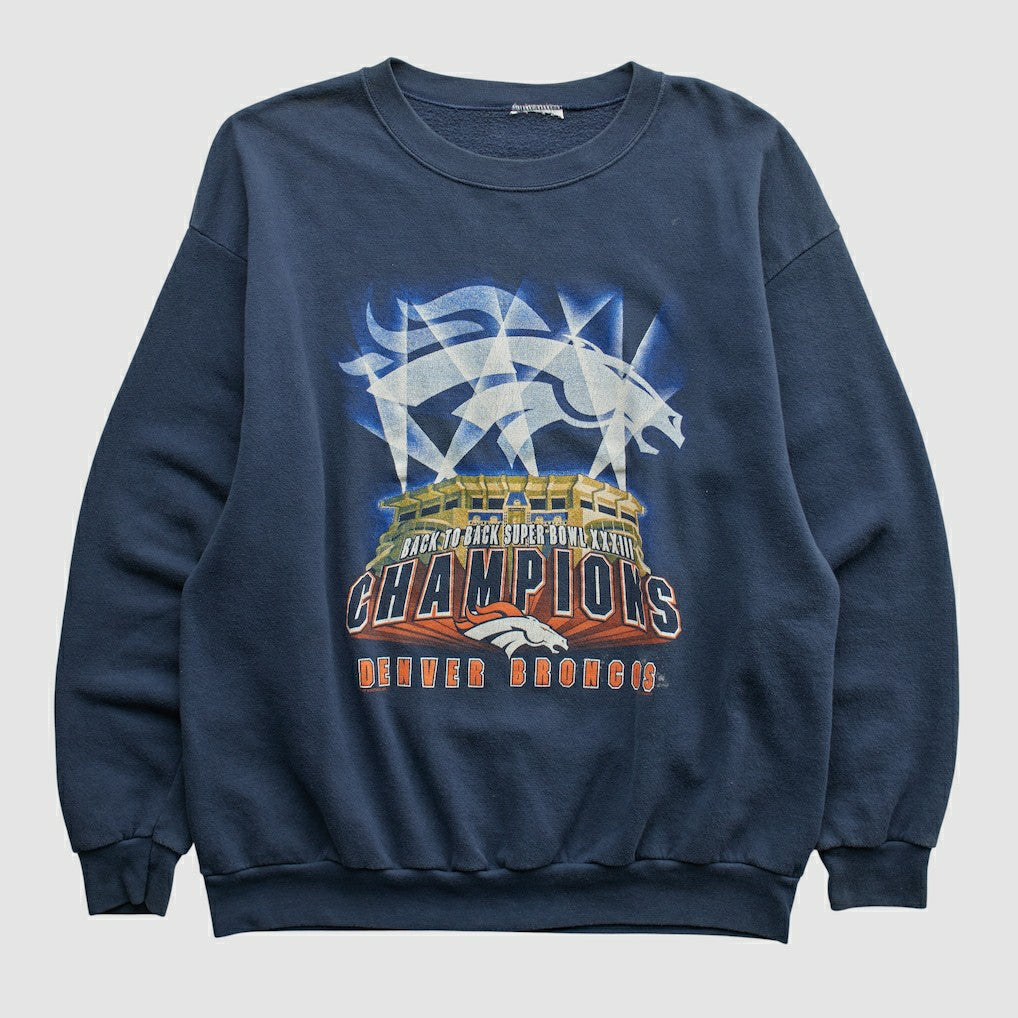 Denver Broncos 1999 Pullover Sweatshirt Navy Vintage - Fanatics