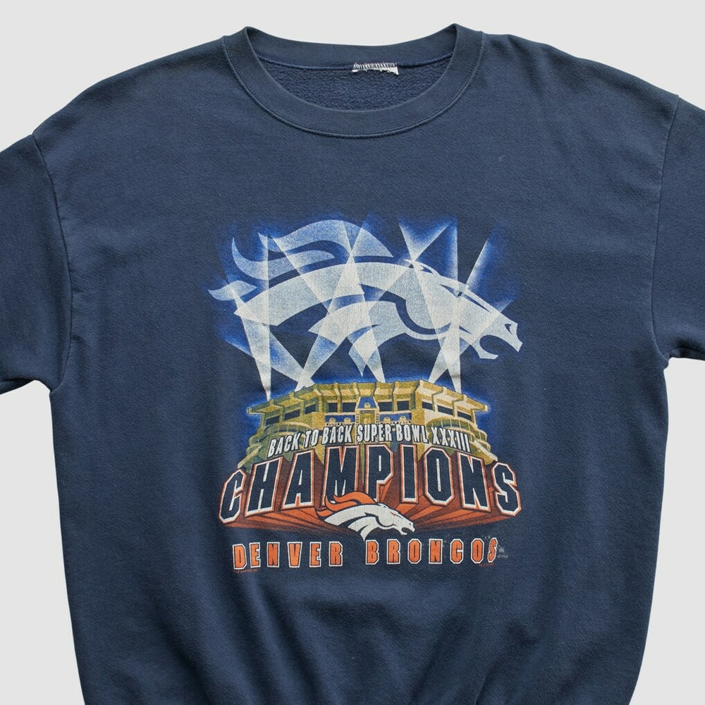 Denver Broncos 1999 Pullover Sweatshirt Navy Vintage - Fanatics