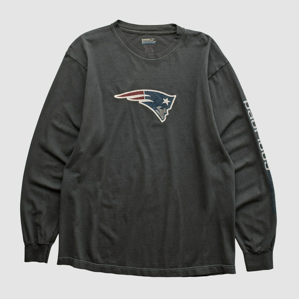 New England Patriots Reebok 2000s Long Sleeve T-shirt Charcoal Vintage - Fanatics