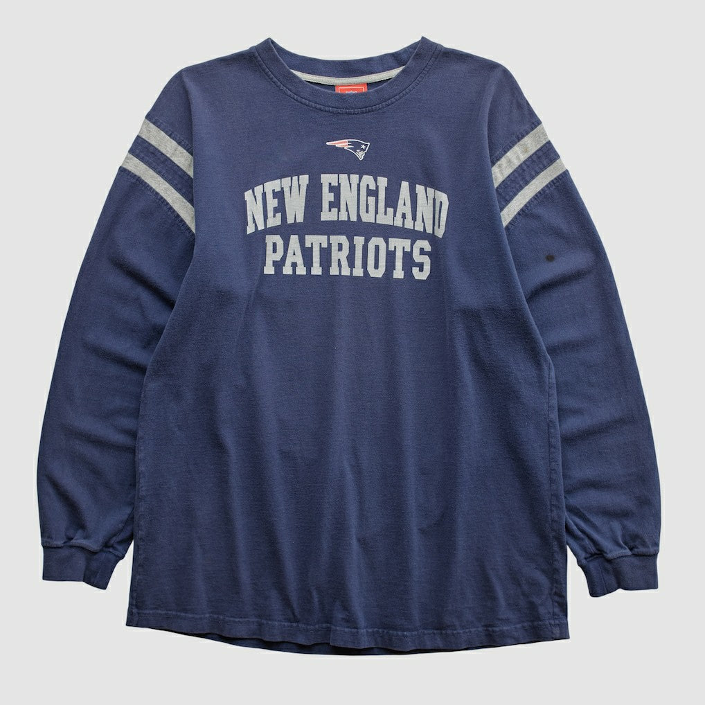 New England Patriots NFL 2000s Long Sleeve T-shirt Navy Vintage - Fanatics